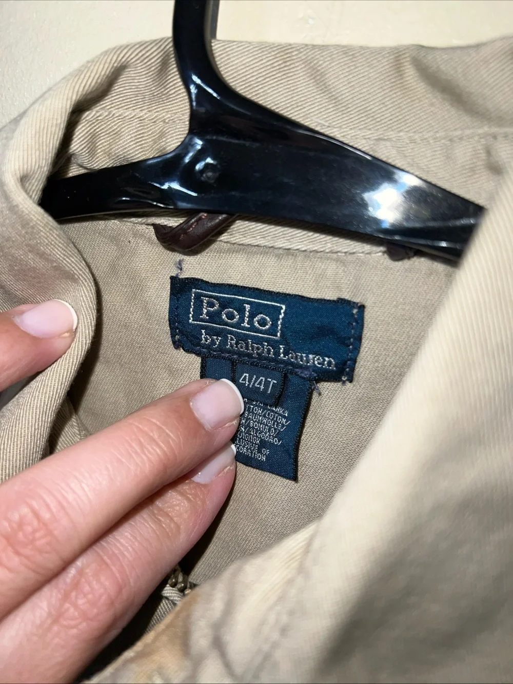 Polo Ralph Lauren Beige Jacket with Navy Logo Label size 4T